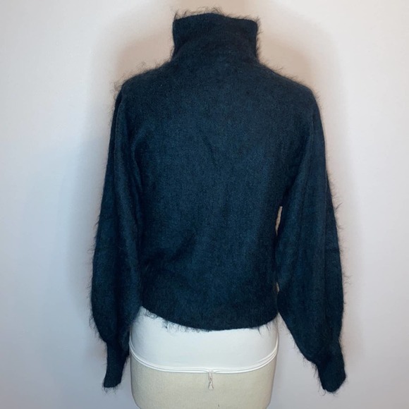 7 for all mankind Extra Small Dark Green Turtleneck Mohair Wool - Picture 5 of 6